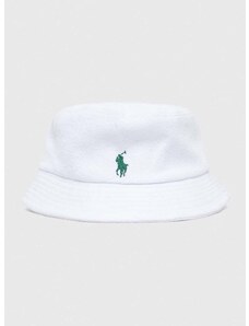 Bavlnený klobúk Polo Ralph Lauren biela farba, bavlnený