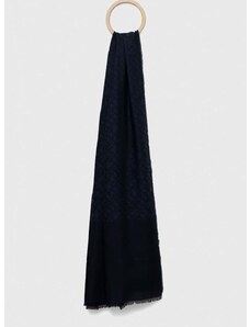 Šál Tommy Hilfiger dámsky, tmavomodrá farba, vzorovaný