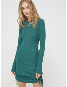 Šaty Hollister Co. zelená farba, mini, priliehavá