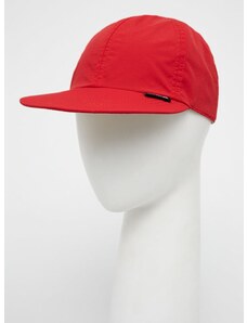 Obojstranná baseballová čiapka Deus Ex Machina červená farba, jednofarebná