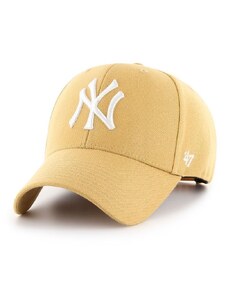 Čiapka 47brand MLB New York Yankees béžová farba, s nášivkou