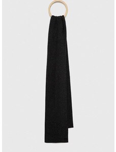 Šál s prímesou vlny Michael Kors čierna farba, jednofarebný