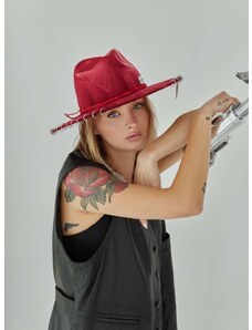 Vlnený klobúk LE SH KA headwear Siver West červená farba, vlnené
