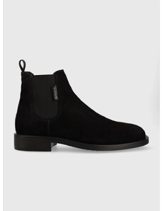 Semišové topánky chelsea Gant Brockwill pánske, čierna farba