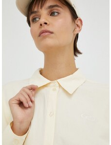 Bavlnená košeľa Résumé dámska, béžová farba, voľný strih, s klasickým golierom
