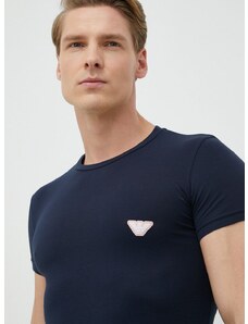 Tričko Emporio Armani Underwear pánske, tmavomodrá farba, jednofarebné