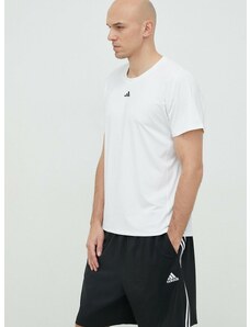 Tréningové tričko adidas Performance Techfit biela farba, jednofarebné