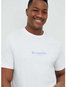 Bavlnené tričko Columbia Explorers Canyon biela farba, vzorované, 2036451