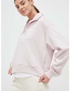 Bavlnená mikina New Balance WT31501SOI-SOI, dámska, ružová farba, jednofarebná