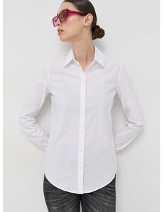Košeľa Armani Exchange dámska, biela farba, slim, s klasickým golierom