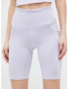 Športové krátke nohavice Columbia Windgates dámske, fialová farba, jednofarebné, vysoký pás