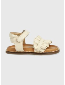 Detské kožené sandále zippy biela farba