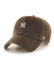 Bavlnená šiltovka 47 brand MLB New York Yankees hnedá farba, s nášivkou