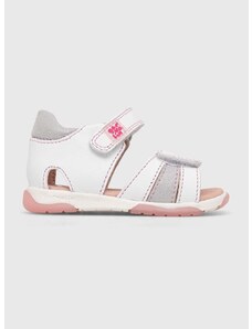 Detské kožené sandále Garvalin biela farba