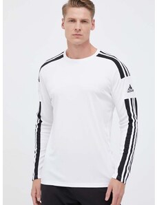 Tréningové tričko s dlhým rukávom adidas Performance Squadra 21 biela farba, s nášivkou