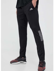Bežecké nohavice adidas Performance Own the Run čierna farba, s potlačou, HN0806