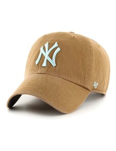 Bavlnená šiltovka 47 brand MLB New York Yankees béžová farba, s nášivkou