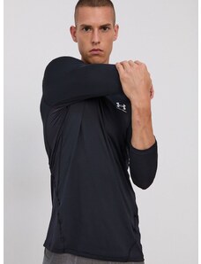 Tréningové tričko s dlhým rukávom Under Armour čierna farba, jednofarebné, 1361506