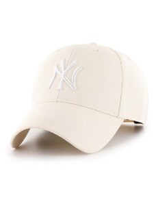 Šiltovka s prímesou vlny 47 brand MLB New York Yankees béžová farba, s nášivkou, B-MVPSP17WBP-NTC