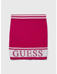 Dievčenská sukňa Guess ružová farba, mini, rovný strih