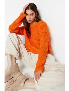Trendyol Collection Oranžový pletený sveter