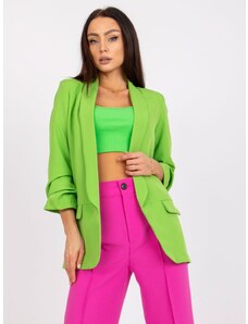 ITALY MODA Svetlo-zelené dámske sako s podšívkou a trojštvrťovým rukávom