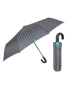 PERLETTI Time, Pánsky automatický skladací dáždnik Gessato / šedý, 26346