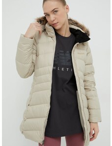 Páperová bunda Marmot dámska, béžová farba, zimná,
