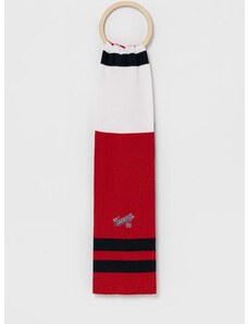 Detská bavlnená šatka Tommy Hilfiger červená farba, vzorovaný