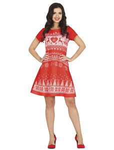 Guirca Dámske červené šaty - Vianočný vzor