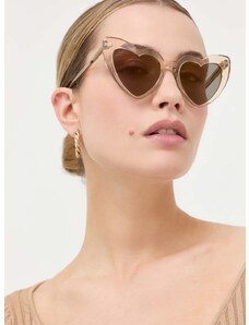 Slnečné okuliare Saint Laurent dámske, béžová farba