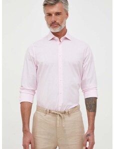 Košeľa Tommy Hilfiger pánska, ružová farba, slim, s talianskym golierom