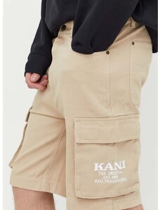 Bavlnené šortky Karl Kani béžová farba