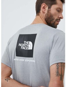 Športové tričko The North Face Reaxion šedá farba, s potlačou