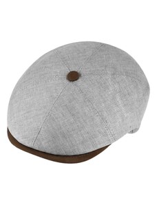 Fiebig - Headwear since 1903 Letný retro batoh 6-panelový Fiebig cotton - sivé plátno a koža