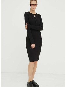 Bavlnené šaty G-Star Raw čierna farba, mini, priliehavá