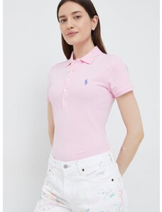 Polo tričko Polo Ralph Lauren dámsky,ružová farba,s golierom,211870245013