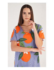 Vienetta Dámska nočná košeľa s krátkym rukávom Pomaranče, farba oranžová, 100% bavlna