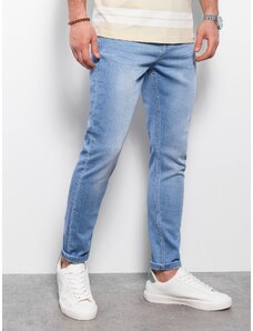 Ombre Clothing Pánske džínsové nohavice SKINNY FIT - svetlomodré V4 OM-PADP-0101