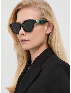 Slnečné okuliare Gucci dámske, zelená farba