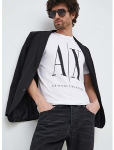 Bavlnené tričko Armani Exchange biela farba, s potlačou, 8NZTPA ZJH4Z NOS