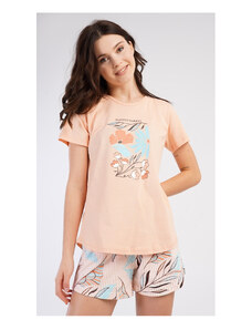 Vienetta Dámske pyžamo šortky Melissa, farba marhuľová, 100% bavlna