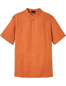 bonprix Košeľa s krátkym rukávom, mušelínová, farba oranžová