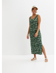 bonprix Maxi šaty s rozparkom, z udržateľnej viskózy, farba zelená