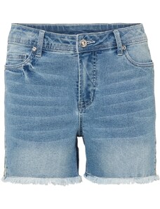 bonprix Džínsové šortky s výšivkou, farba modrá, rozm. 52