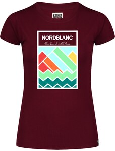 Nordblanc Vínové dámske bavlnené tričko SUNBOW