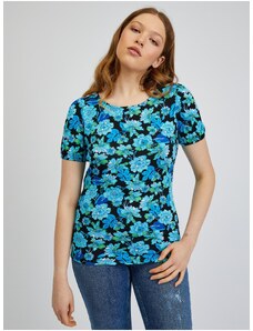 Orsay Blue-Black Women Floral T-Shirt - Women