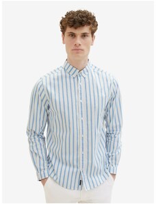 White and Blue Men's Striped Shirt Tom Tailor - Men