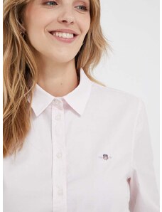 Košeľa Gant dámska, ružová farba, regular, s klasickým golierom