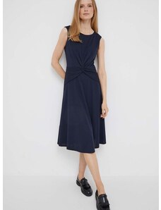 Šaty Lauren Ralph Lauren tmavomodrá farba, midi, áčkový strih, 250872090